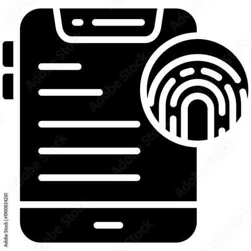 Mobile Lock Biometric Vector Icon