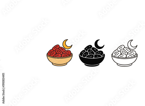 Cup of dates for Ramadan iftar icon