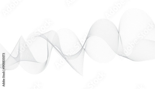 Abstract vector background with smooth color wave. Smoke wavy lines. Vector gray waves background