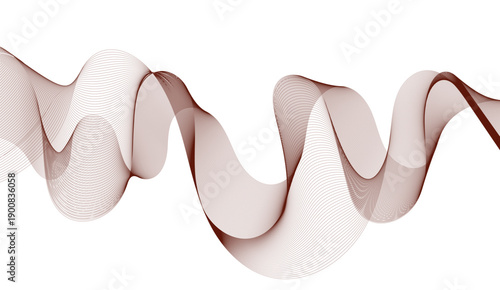 Elegant Abstract Wave Background Minimalist Brown Lines on White vector