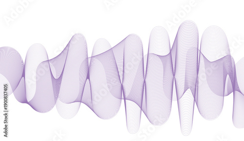Abstract purple gradient flowing wave lines on white background. Modern colorful wavy lines pattern design element. Suit for poster, website, banner, presentation