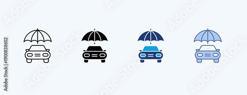Car Insurance Multiple Icon Illustration Vector
