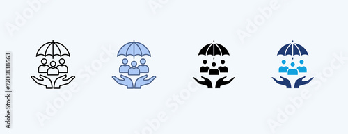 Social Security Multiple Icon Illustration Vector