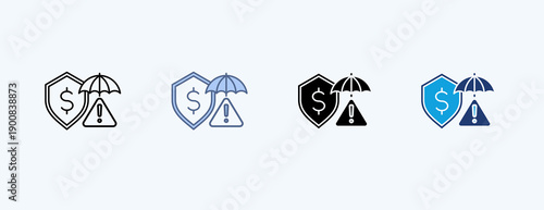 Risk Insurance Multiple Icon Illustration Vector
