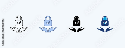 Secure Multiple Icon Illustration Vector