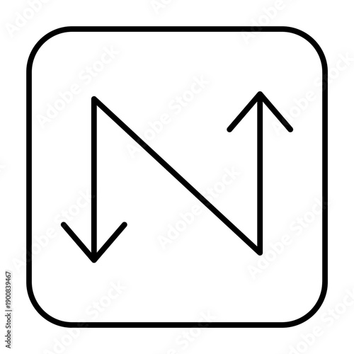 Opposing Arrows in Square Icon, Flat Design Vector Illustration