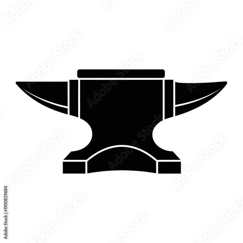 A stark black graphic depicts an anvil a blacksmith s essential tool in a striking silhouette high quality professional detailed modern elegant stylish