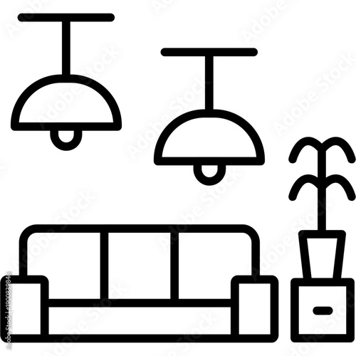 Breakout area with seating and lights