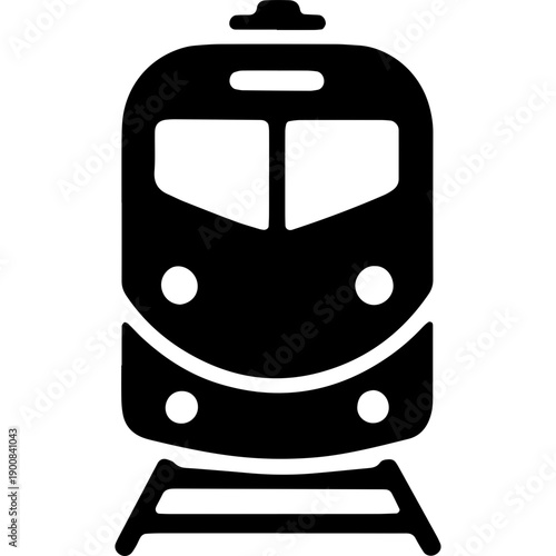 Black Train, Transportation Glyph Icon