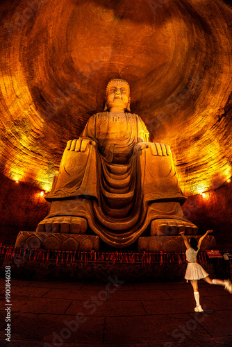 seated Buddha, thirty-three meters tall, underground palace, Oriental Buddha Park, Leshan city, Sichuan, China, Asia