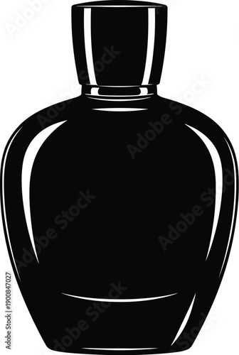 Elegant Perfume Bottle Silhouette Icon For Fragrance Scent