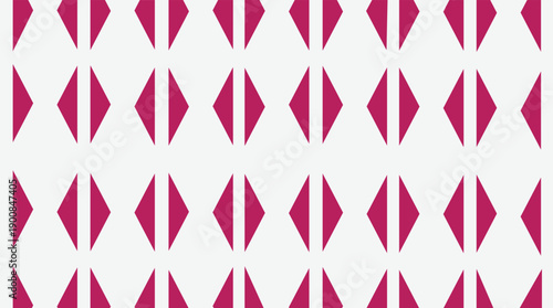 Seamless vector illustration featuring a set of pink ribbons and white chevron patterns with geometric heart shapes and vintage fabric textures for a decorative retro style wallpaper design