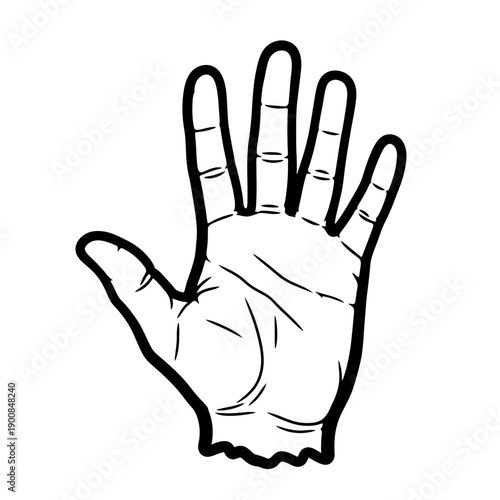 Open Hand Silhouette Icon Vector Illustration
