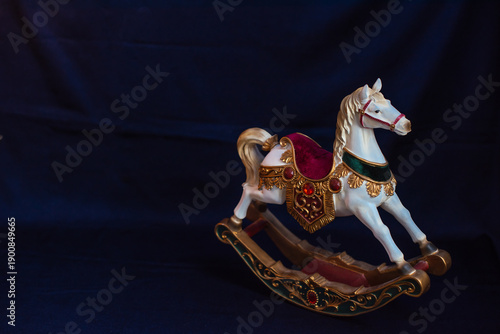Majestic horse figurine on a golden stand. Perfect for collectors, home decor, lifestyle, art