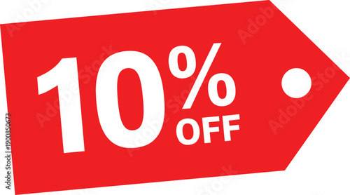 10 Percent Off Sale Discount Tag Icon for E-commerce and Retail Promotion
