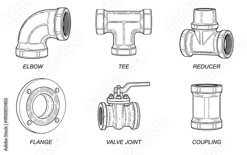 Industrial vector pipeline fittings with elbow tee reducer flange valve coupling