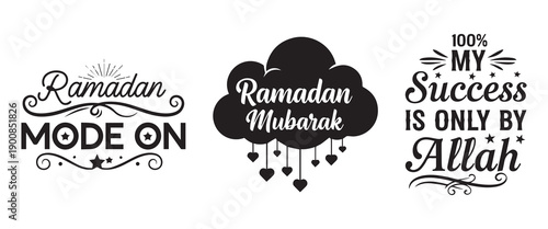 Ramadan mubarak and success quotes in different styles