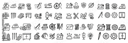 Sewing and tailoring icons collection