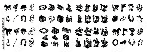 Equestrian icons collection