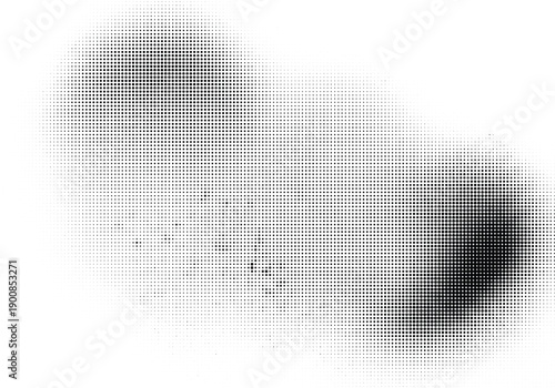 Abstract Black and White Halftone Dot Gradient Texture Background