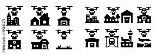 Unmanned Air Mail Icons