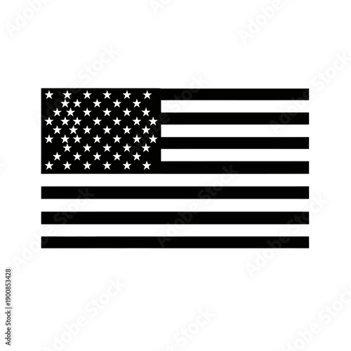 American Flag Silhouette, United States of America Symbol, Stars and Stripes
