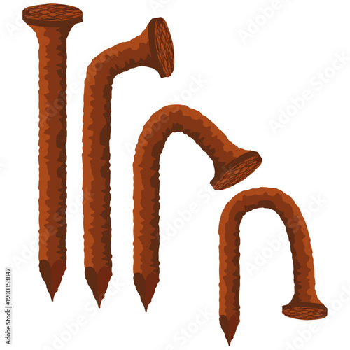 rusty nail, Rusted old Iron Nail.