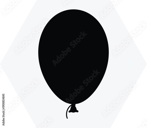 A black balloon on a white background