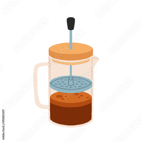Pour over coffee and espresso brewing elements set for web and print. Modern vector elements featuring espresso machine, aeropress, and coffee tools ideal for web banners, blogs, and cafe materials.