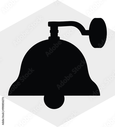 Black silhouette of a wall mounted bell
