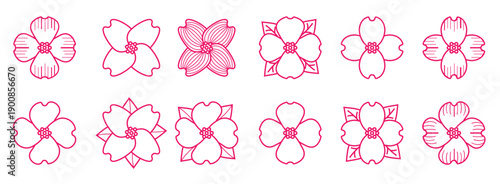  dogwood outline icon vector