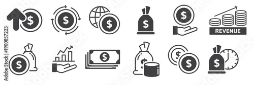 revenue icons vector