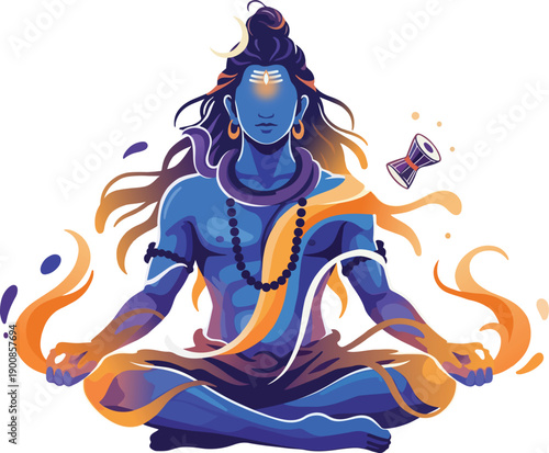 Mahashivratri Lord Shiva Dhyana Meditation Pose 