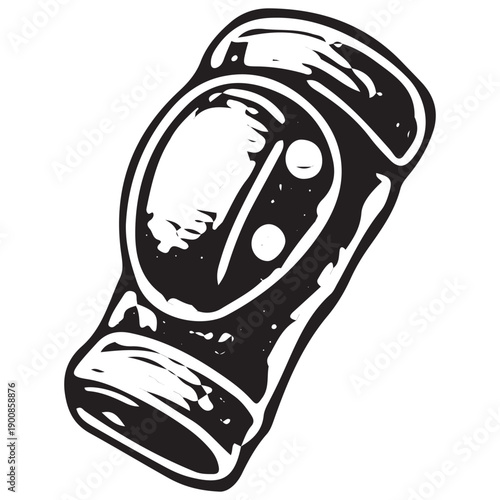 Photography Vintage Ice Skating Single Knee Guard Protective Gear Hand Drawn Retro Sports Il