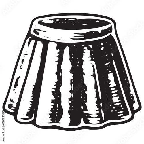 Vintage Pleated Winter Skirt Hand Drawn Retro Fashion Icon Engraved Clothing Illustration