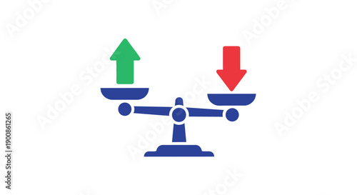 Balance Scale with Green and Red Arrows.