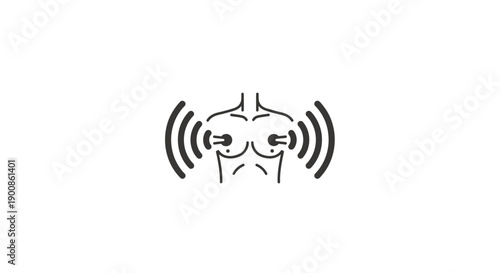 Black and white radio headset icon.