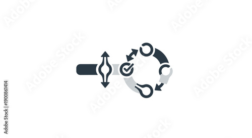 Black and white recycling symbol icon.