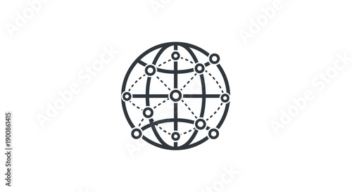 Black and white globe icon design.