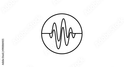 Black and white sound wave symbol.