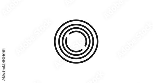 Black Concentric Circles Graphic Design Element.