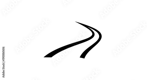 Black curved lines abstract symbol.