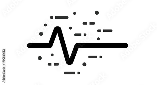 Black EKG heartbeat line graph symbol.