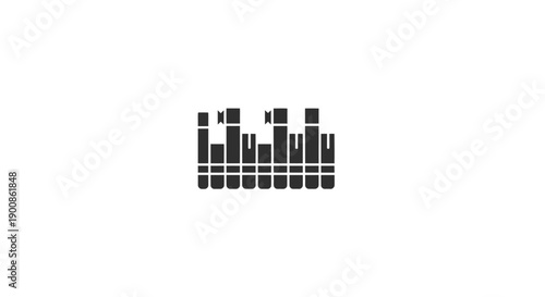 Black sound wave graphic equalizer bars.