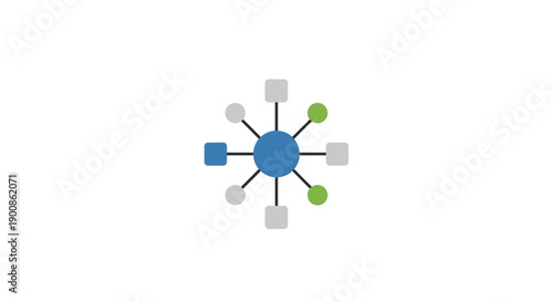 Blue and green network connection symbol.