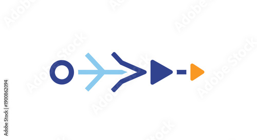 Blue and Orange Abstract Arrows Direction.