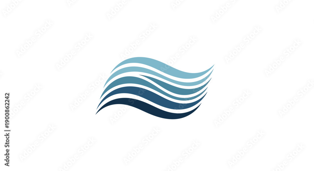 Obraz premium Blue wavy lines abstract graphic design.