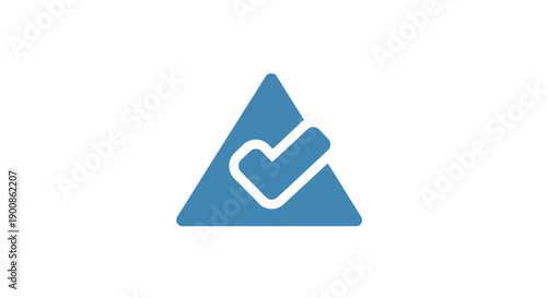 Blue triangle with heart symbol.