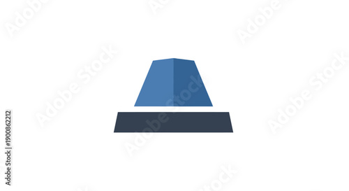 Blue traffic cone on black base.