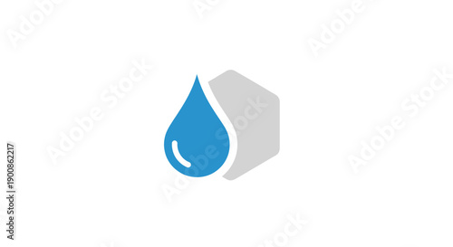 Blue Water Drop Liquid Icon Symbol.